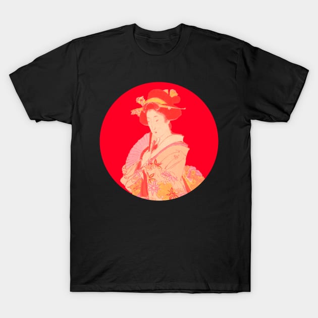 Japanese Lady Red Classic Art T-Shirt by ppandadesign